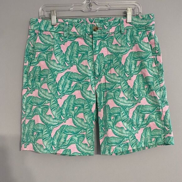 Vineyard Vines Stretch Banana Leaf Print Breaker Shorts Men Size 33 - Picture 1 of 9